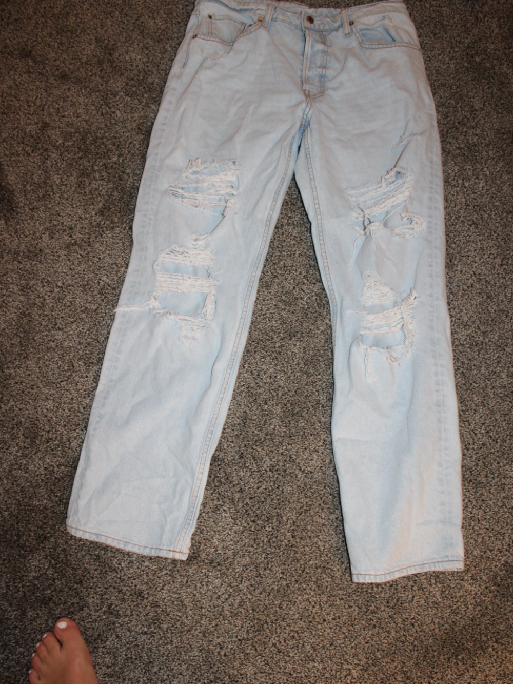 Life N Jeans Light Blue Distressed Boyfriend Jeans